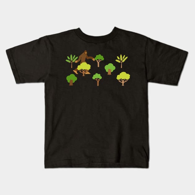 The Bigfoot Strut Kids T-Shirt by Contentarama